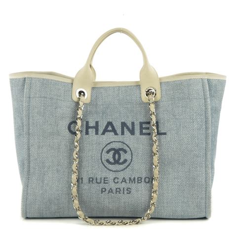 chanel light blue deauville|chanel deauville tote small.